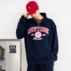 UNISEX 뉴욕 코지 하프 집업 맨투맨 [NAVY] / SBD1U02004-MAN