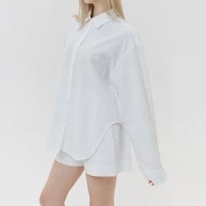 Side Unbalance Shirts White