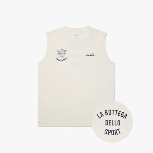 디아도라 [공식스토어] 아카이브 프론트 그래픽 슬리브리스 OFF WHITE