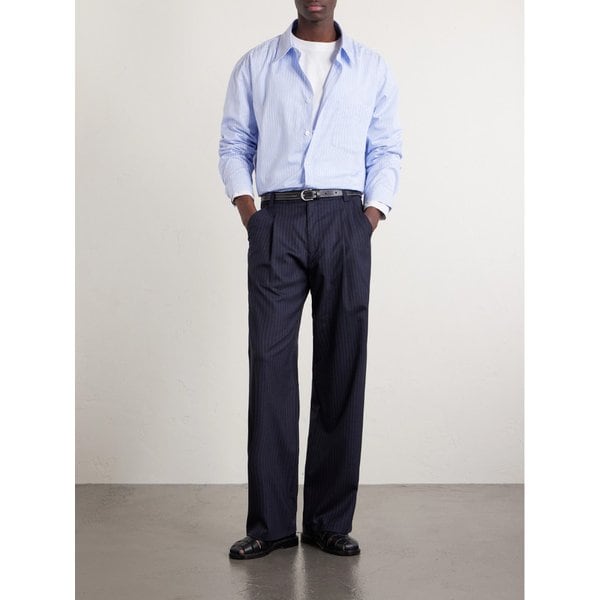 Malaury 로고 자수 스트라이프 코튼 포플린 셔츠 46376663163034857