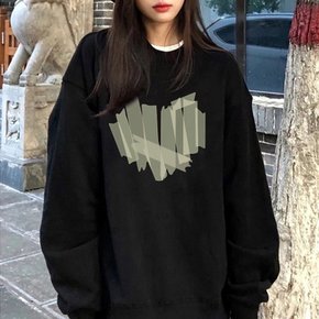 여성 루즈핏 그래피티 기모 맨투맨 티셔츠