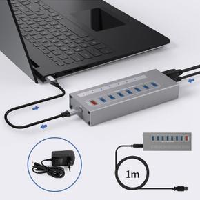 USB3.0허브 9PORT PD3.0 고속충전 5Gbps 튼튼알미늄 (S11773686)