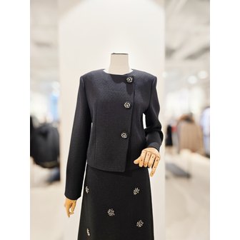 아이잗컬렉션 [파주점] [더아이잗컬렉션]메탈 버튼 논칼라 크롭 자켓 CR2A0JK321