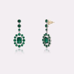 Emerald Flower Drop Earring GJRA104EWG000