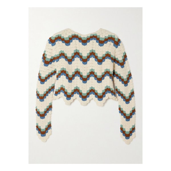 에스코비도 사피 크롭 스캘럽 크로셰  코튼 탑 크림 46376663162878459