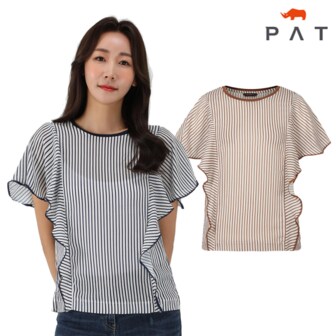 PAT [PAT여성] 여성 스트라이프 절개 티블라우스_1I45306