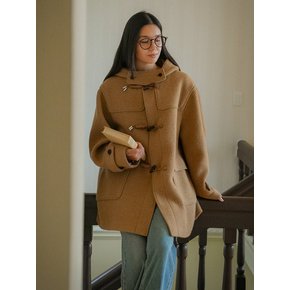 Classic half duffle wool coat_Camel Brown