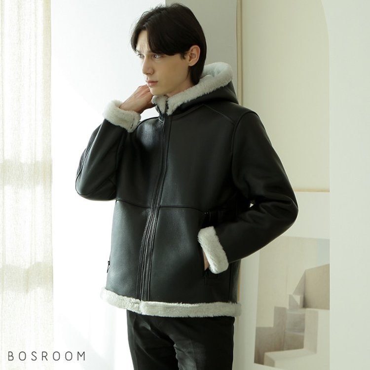 Bosroom]남성 캐쥬얼 숏무스탕 후드무스탕 무스탕자켓 양가죽자켓 가죽무스탕, 믿고 사는 즐거움 Ssg.Com