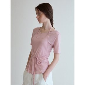 Tencel Layered T-shirt-lightpink