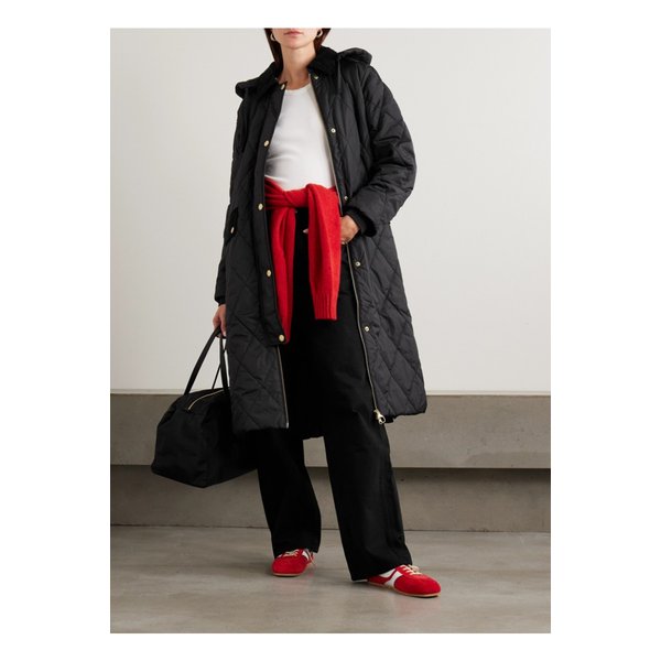 메레디스 후드 코듀로이 트리밍 퀼팅 셸 재킷 블랙 46376663162881807