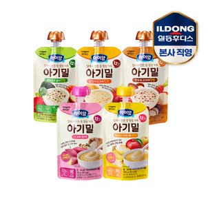 아이얌 아기밀 파우치 이유식 5종 5개입 골라담기 (진밥/퓨레)