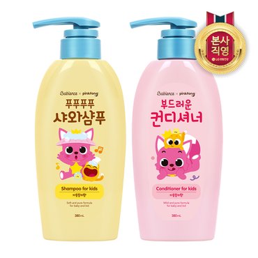 베비언스 핑크퐁 샤와샴푸 380ml + 베비언스 핑크퐁 컨디셔너 380ml