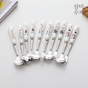 [삼미수저] 무민 프렌즈 5가지 캐릭터 도자기 티스푼/과일포크 중 선택
