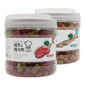 대용량 강아지 한입간식 황태비프 트릿 2종세트