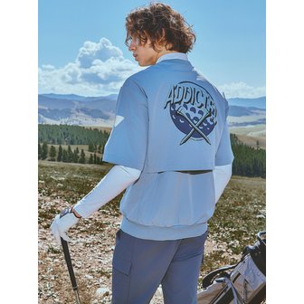 챌린저 남성 ADDICTED심볼 반팔 윈드브레이커 페일블루