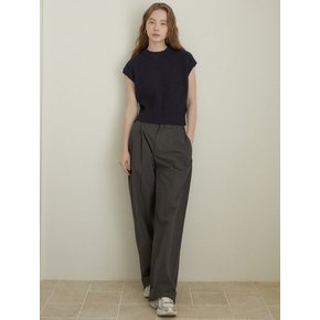 Pintuck wide pants (charcoal)