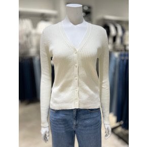 [파주점] [캘빈클라인진]여성 V넥 슬림 핏 립 골지 가디건 47A303G-YAS