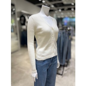 [파주점] [캘빈클라인진]여성 V넥 슬림 핏 립 골지 가디건 47A303G-YAS