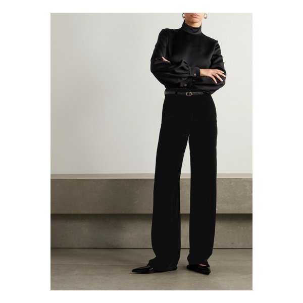 골디 벨벳 와이드 팬츠 블랙 1647597345903803