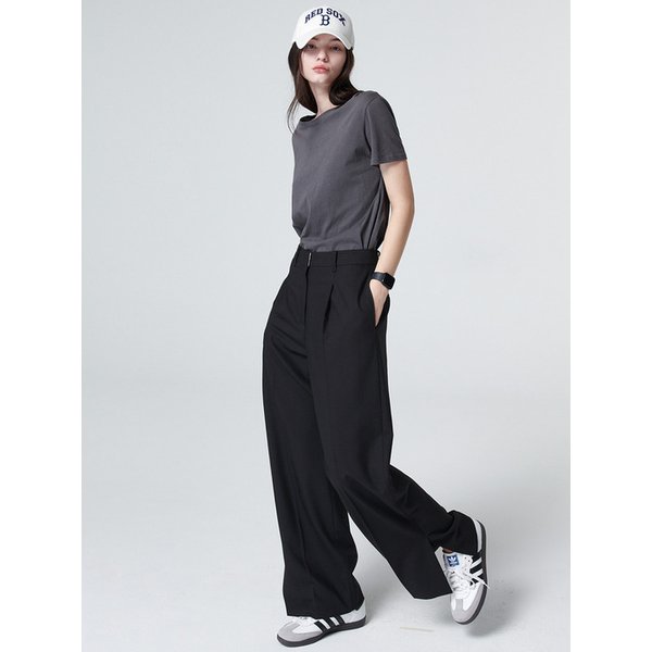 2119 원턱 슬릿 와이드팬츠 (2 COLOR)