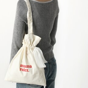 Ribbon eco bag_cream