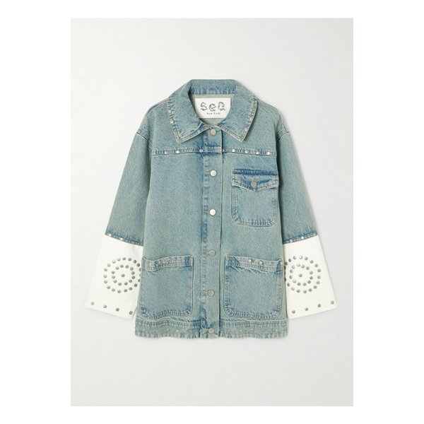 리암 스터드 투톤 데님 재킷 미드 데님 1647597350564509