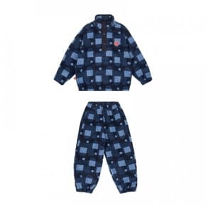 BK4IST07NA[SET] Navy Figure Pattern Fleece High Neck Jogger