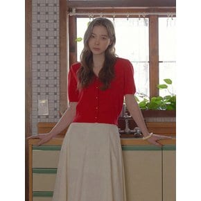 쥴리아 브이넥 반팔 가디건