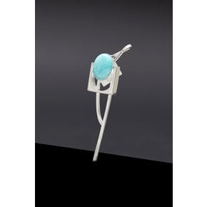 Amazonite Theoria Brooch - Silver