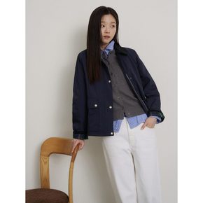 [26SS 시즌오프 30%]폴리 혼방 헌팅점퍼  네이비 (BF6239C01R)