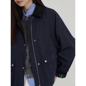 [26SS 시즌오프 30%]폴리 혼방 헌팅점퍼  네이비 (BF6239C01R)