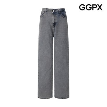 GGPX 백 밴딩 세미 와이드 그레이 데님 팬츠 (GP8PT012F)