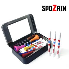 [SPOZAIN] 스포자인 높이조절 대나무티 40PCS + 투명창 티 케이스 69mm 35mm 롱티 숏티