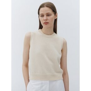 Organic cotton sleeveless knit (Cream)