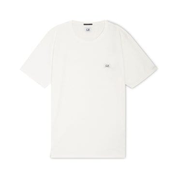 CP컴퍼니 남성 로고 패치 거즈 화이트 반팔티 18CMTS087A 006374G 103
