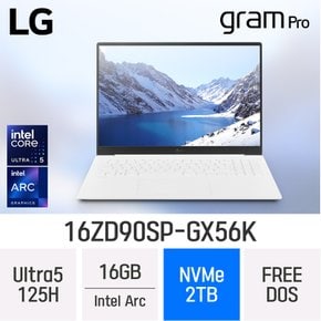 LG전자 그램 프로16 16ZD90SP-GX56K - 램 16GB/NVMe 2TB/FREEDOS