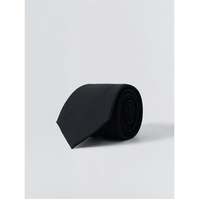Modern slim wool slim tie_Black