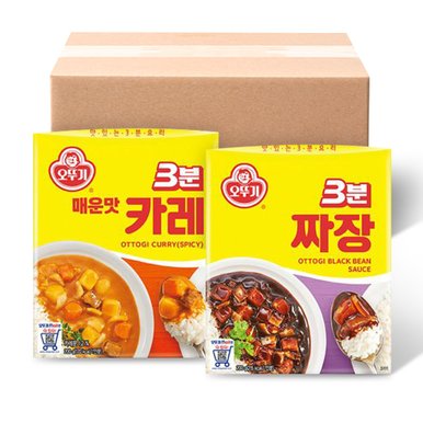 3분 카레 매운맛 200g x 12개 + 3분 짜장 200g x 12개