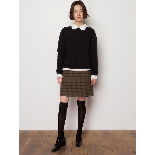 울 체크 미니 스커트 [프리미엄 패브릭]