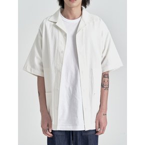 Multi Pocket Shirt Jacket (White)