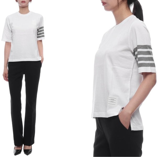 [부산점] 25FW 여성 사선 스트라이프 반팔티셔츠 (FJS102G 07862 100 25F)