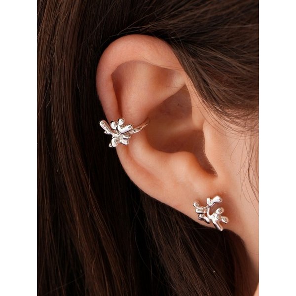 925silver Coral bloom earcuff 산호 이어커프