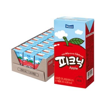 매일 피크닉 2종 사과맛 청포도 200ml 24팩 사무실음료 간식 주스