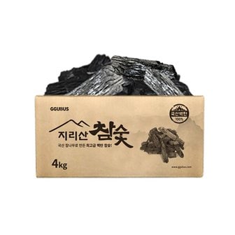 꾸버스 [공식몰] 꾸버스 지리산 참숯 4kg 1BOX 바베큐숯 백탄 캠핑 펜션 식당 업소 도매 박스숯