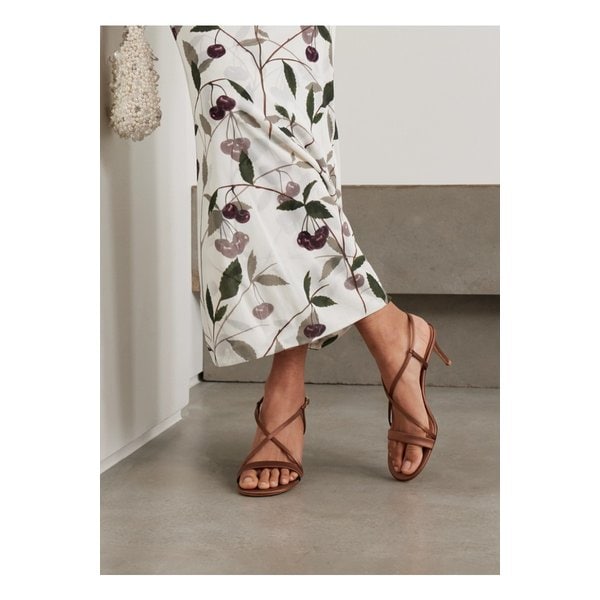 새틴 샌들 70mm 브라운 46376663162838913