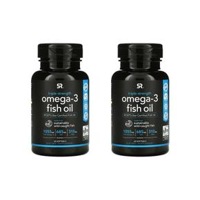 [해외직구] 스포츠리서치 오메가3 피쉬오일 트리플 스트랭스 1250mg 60소프트젤 2팩 Sports Research Omega-3 Fish Oil Triple Strength 1250mg 6