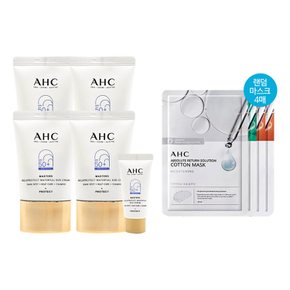 [홈쇼핑 최신상] AHC 마스터즈 워터풀 선크림 40ml 4개+7ml+마스크팩 4매(랜덤)