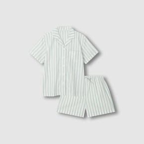 여 60수 코튼 3부 파자마 세트 (LIGHT MINT/ NAVY/ LIGHT NAVY/ LIGHT PINK/ LIGHT BROWN)