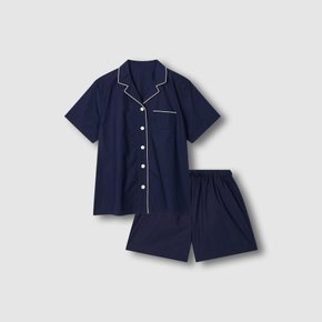 여 60수 코튼 3부 파자마 세트 (LIGHT MINT/ NAVY/ LIGHT NAVY/ LIGHT PINK/ LIGHT BROWN)