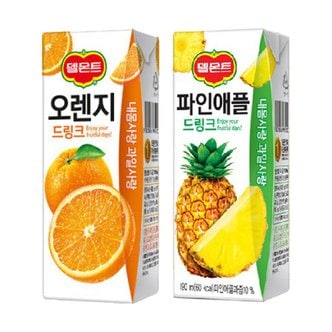  델몬트 드링크 190ml 오렌지x24팩+파인애플x24팩 무료배송